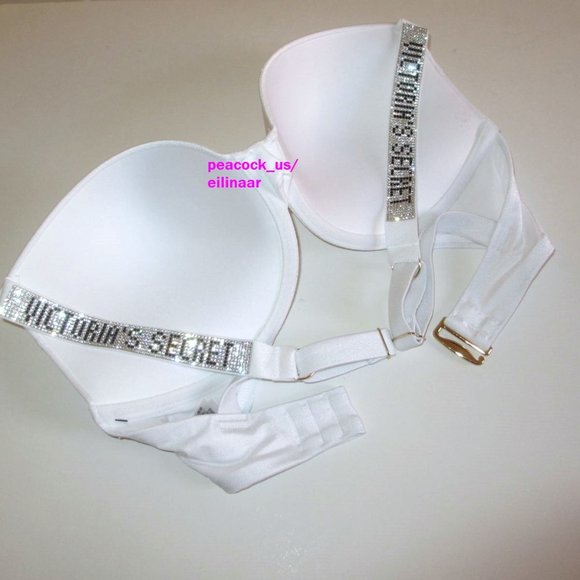 36DDD VICTORIA SECRET Swim Shine Strap Push Up Bikini Top Logo Rhinestone $69 - Picture 4 of 6